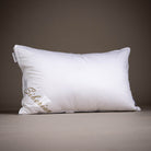 Soft luxurious Siberian Goose Down pillow with a neutral background