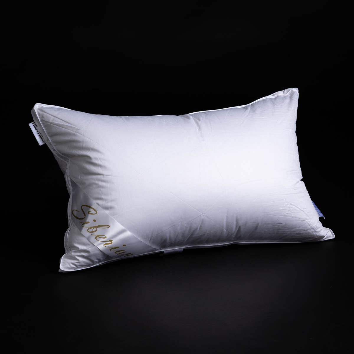 Siberian Goose Down Pillow with a black background