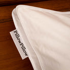 Close up of pillowpillow label on a Siberian Goose Down Pillow with Baffled wall